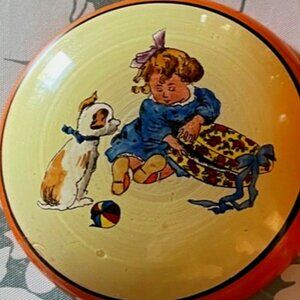 Cute! Vintage Hand Painted Glass Trinket Dish